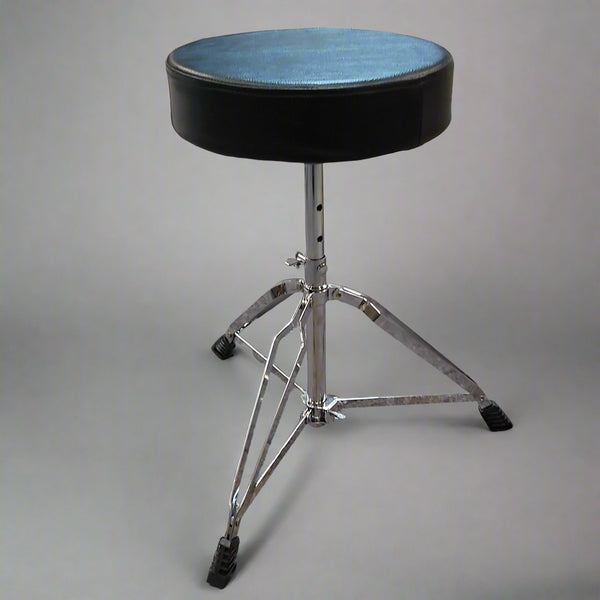 Drum Throne with Double Braced Legs and Padded Round Seat - Height Adjustable