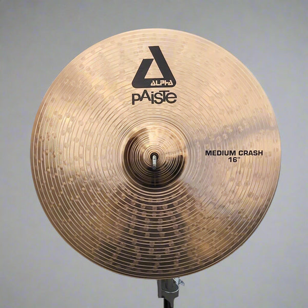 PrePre-Owned Paiste Alpha 16" Medium Crash Cymbal – Bright, Full-Bodied Attack with Quick Decay