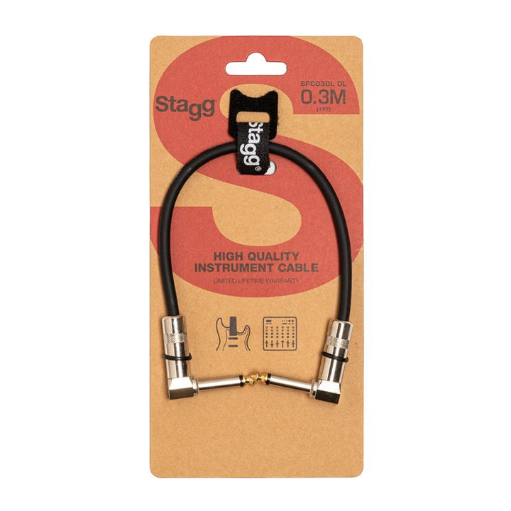 Retail packaging of Stagg SPC030L DL 30cm patch cable