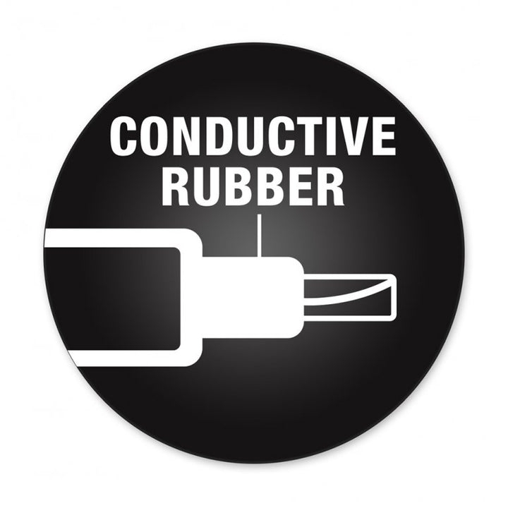 Conductive rubber shielding icon for noise reduction