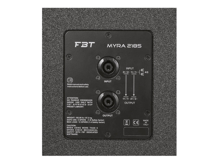 FBT MYRA 218S Reflex Loaded Active Subwoofer - 2x18" - 3000Wrms - product image 3