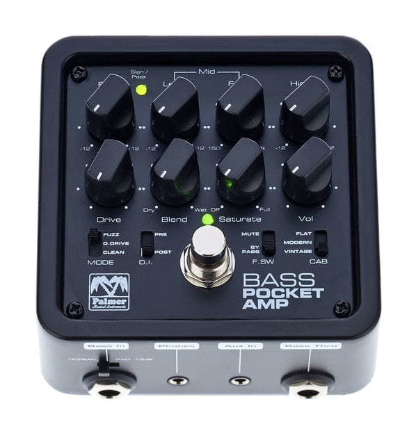 Palmer Pocket Bass Amp – Multi-FX Preamp/DI with Cab Sim & Headphone Practice (PEPAMPBASS)