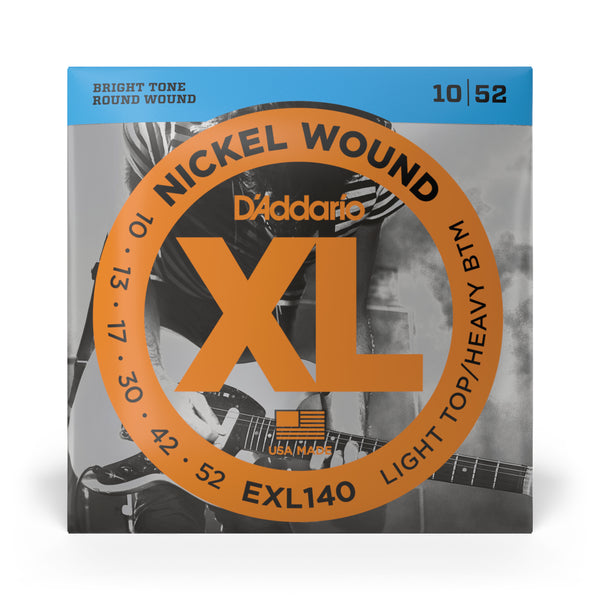 D'Addario 10-52 Light Top/Heavy Bottom, XL Nickel Electric Guitar Strings