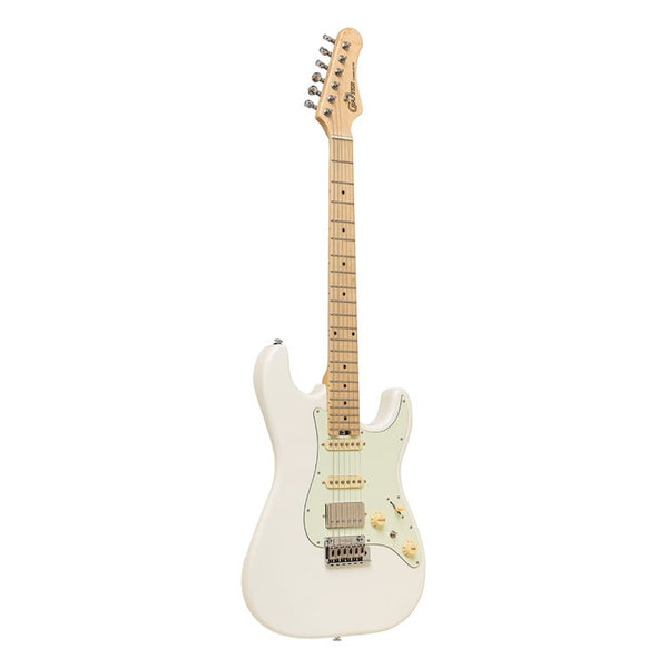 Front view of Crafter Charlote SM OW electric guitar in Olympic White

