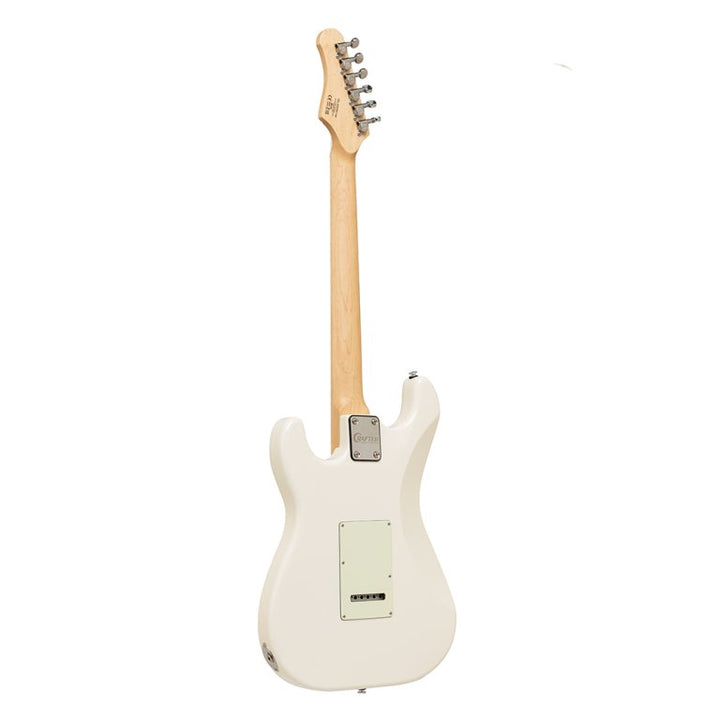Rear view of Crafter Charlote SM OW guitar showing maple neck and back contour

