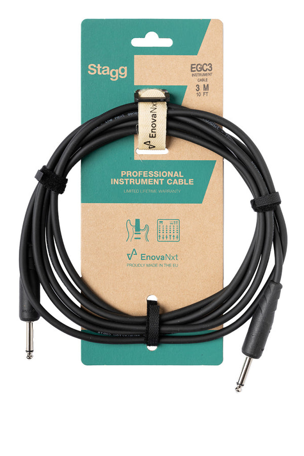 Stagg EGC3 E-Series 3m Instrument Cable – Jack to Jack – True Mold Design (28257)