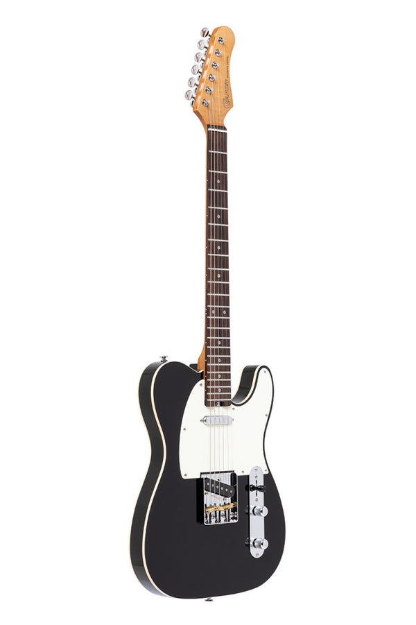 Full front view of Crafter Seoul T60VSR CB electric guitar in Cosmic Black finish

