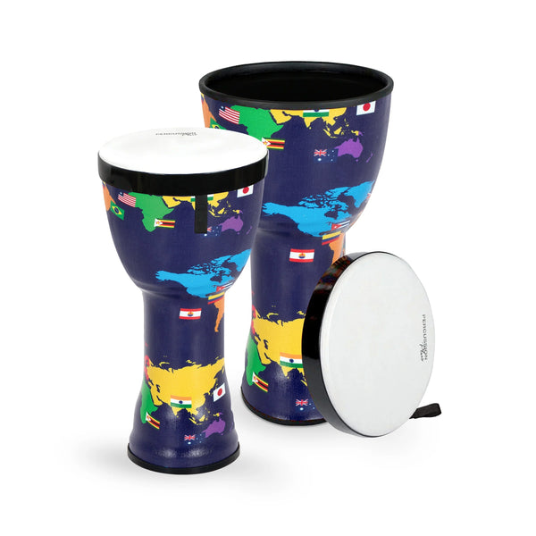 Percussion Plus Percussion Plus 10″ and 12″ nesting djembes set of 2 with bags - Without Slap graphics - image 1