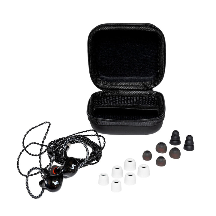 Stagg In-Ear Monitors, High Resolution, Dual Driver, Sound Isolating - SPM-235 black with case and spare buds