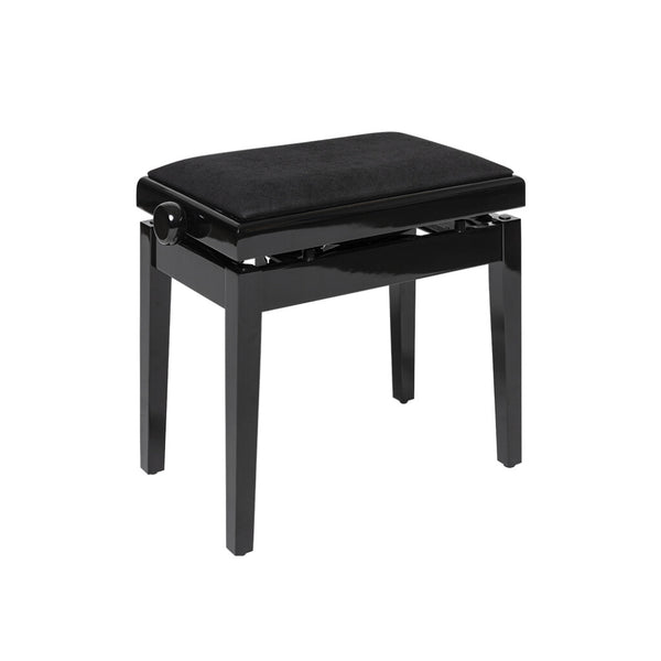 Stagg PBH 390 BKP VBK Highgloss Black Hydraulic Piano Bench with Fireproof Black Velvet Top