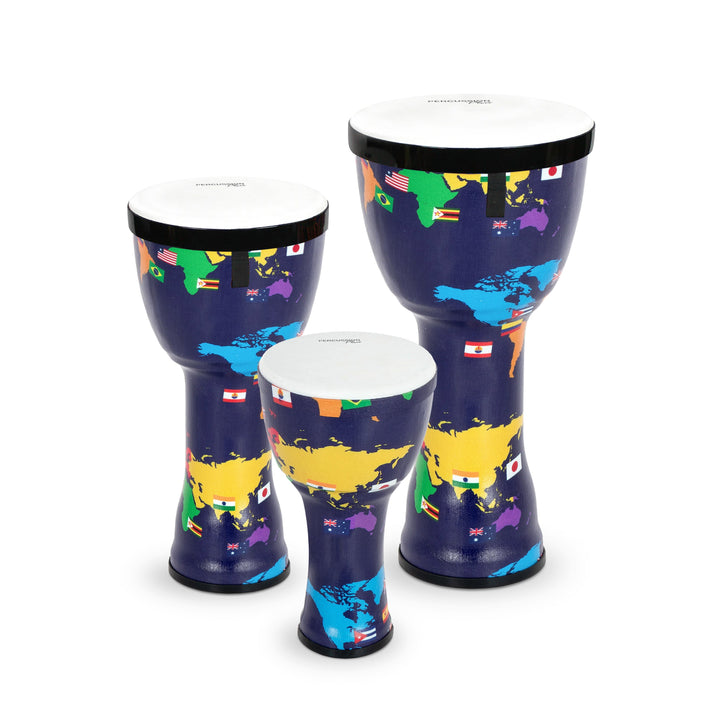 Percussion Plus Percussion Plus 8″, 10″ and 12″ nesting djembes set of 3 with bags - Without Slap graphics - image 2