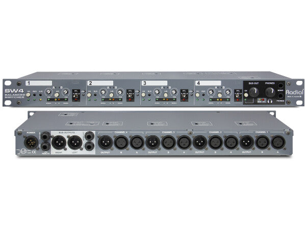 Radial SW4 – 4-Channel Transformer-Isolated Audio Switcher for Consoles & Wireless Systems (R800-8110-00)