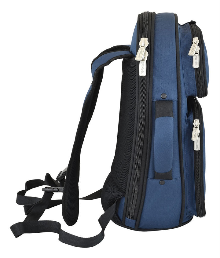 Back view with hideaway backpack straps for easy carrying
