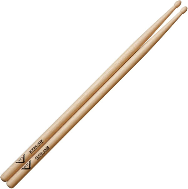 Vater Super Jazz Drumsticks – Jazz-Style Grip with Extra Length (VHSJW)