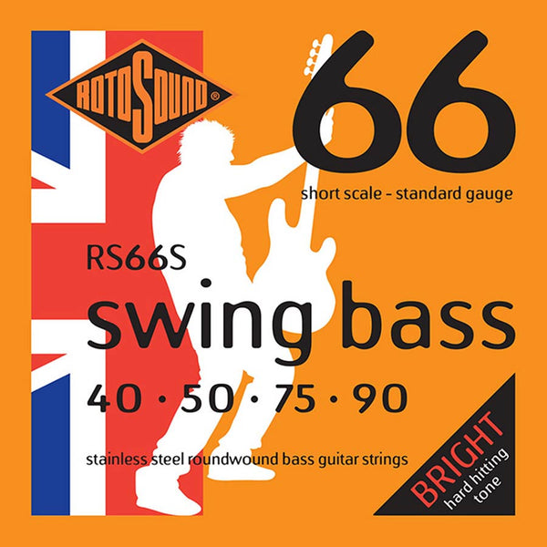 Rotosound RS66S Swing Bass Stainless Steel Roundwound Bass Guitar Strings 40-90 Short Scale