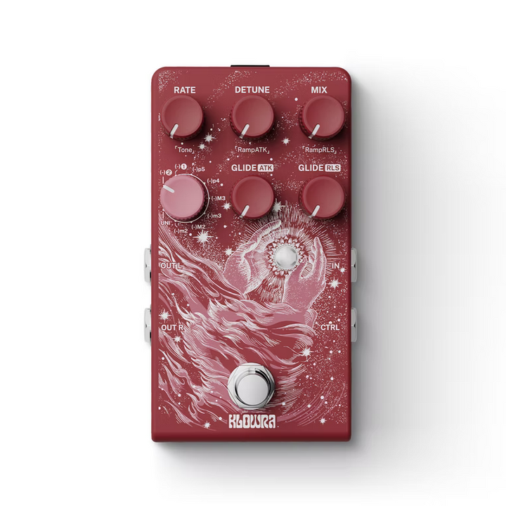 Klowra Vein Pitch Shifter pedal with stereo modulation and analog dry-through