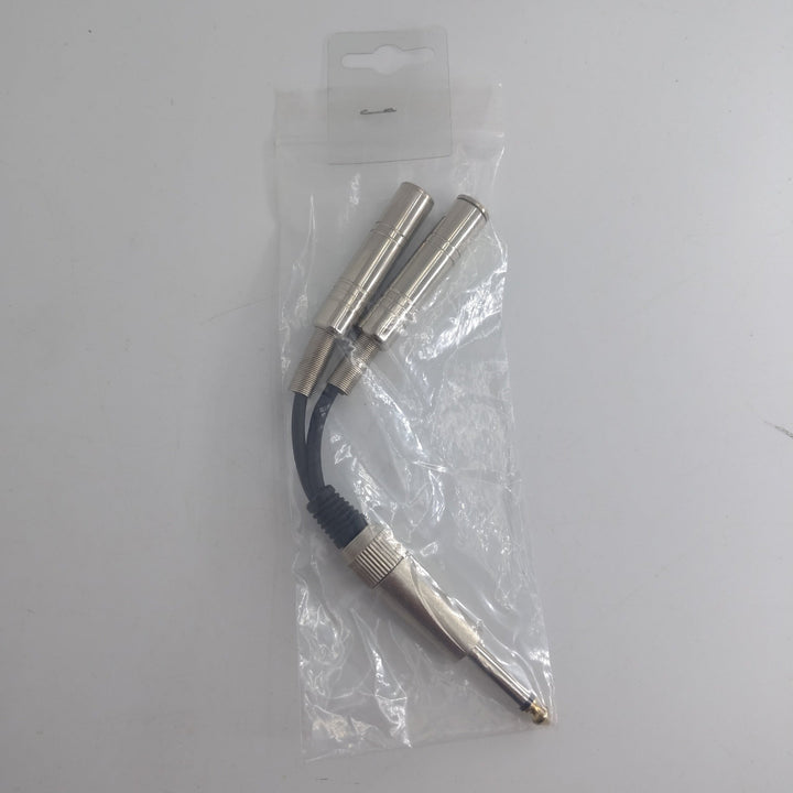 6.35mm 1/4" Mono Male to 1/4" Mono Female Y Splitter Cable - Ev - Entz Music