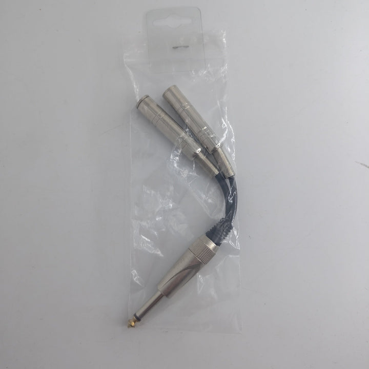 6.35mm 1/4" Mono Male to 1/4" Mono Female Y Splitter Cable - Ev - Entz Music