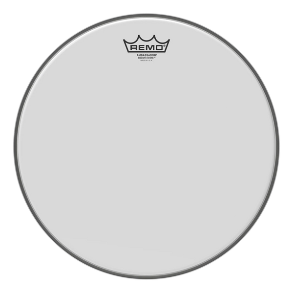 Remo Ambassador Smooth White Tom Drumheads – 8"–18" (SKU: BA-02xx-00)