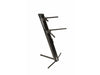 Ultimate Support AX-48 Pro B Column Keyboard Stand – Silver, Folding with Dual Tiers (SKU: AX-48-PRO)