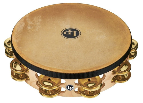Latin Percussion 10" Brass Tambourine Pro 10 in Double Row With Head LP384-BR – Latin Percussion