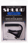 Shubb Capo Noir C1k – Black Chrome Capo for Steel String Guitar