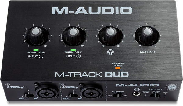 M-Audio M-Track Duo – USB Audio Interface for Recording, Streaming and Podcasting with Dual XLR, Line & DI Inputs