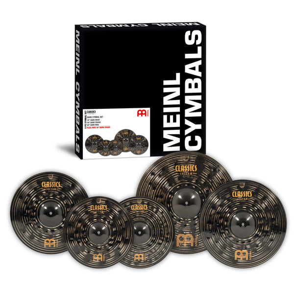 Meinl Classics Custom Dark Cymbal Set with Free 18" Crash – B12 Bronze, Made in Germany (CCD460+18)