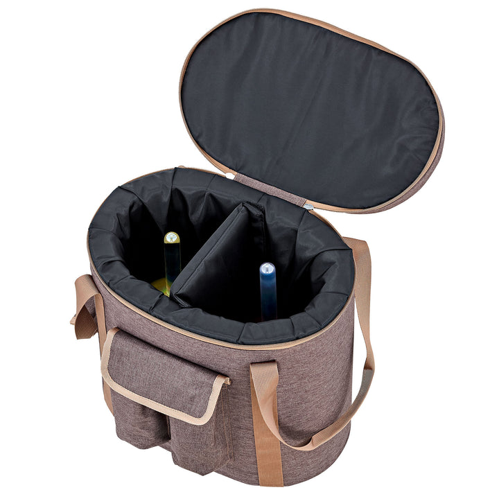  Image showing the two protective carrying bags holding the crystal bowls securely.