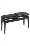 Stagg Twin Piano Bench - Black High-Gloss with Fireproof Velvet Seat