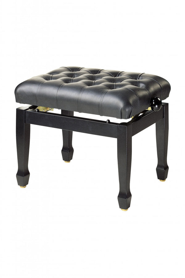 Stagg PB85 BKP LBK – High-Gloss Black Concert Piano Bench with Fireproof Leather Top (PB85 BKP LBK)