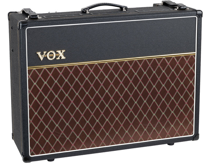 Side angle of Vox AC15C2 highlighting its vintage design and build.

