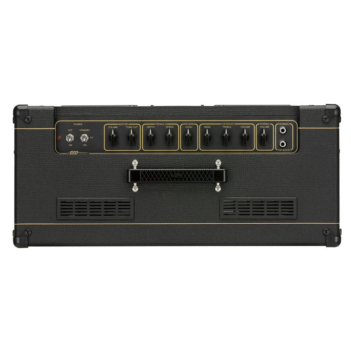 Rear panel of Vox AC15CH showcasing control knobs and input/output jacks.


