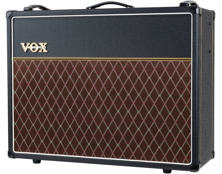 Side angle of Vox AC30C2 highlighting its vintage design and build.

