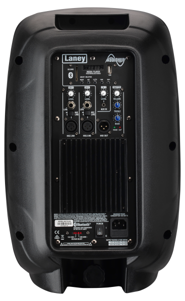 Rear panel featuring inputs, mixer controls, and XLR mix output.