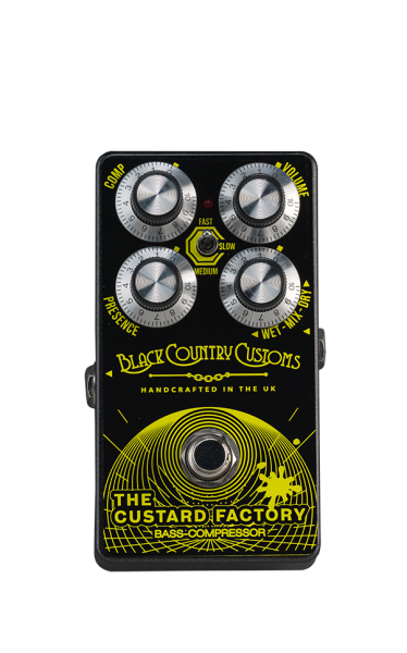 BCC-TCF Bass Compressor Pedal Front View: BCC-TCF Bass Compressor Pedal with three compression modes and transparent operation for precise bass tone control.
