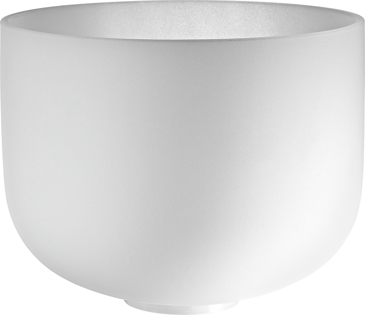 Meinl Sonic Energy 12" Quartz Crystal Singing Bowl (A3, 440 Hz) with white-frosted finish and printed logo