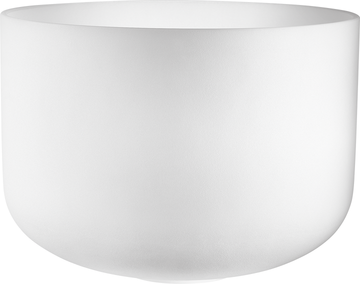 Meinl Sonic Energy 16" Quartz Crystal Singing Bowl (C3, 440 Hz) with a white-frosted finish and printed logo