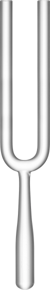 Close-up of 432 Hz tuning fork engraved with tuning info