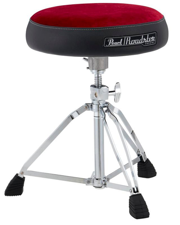 Pearl Roadster Drum Throne - Vented Round Cloth Seat - Red Cloth