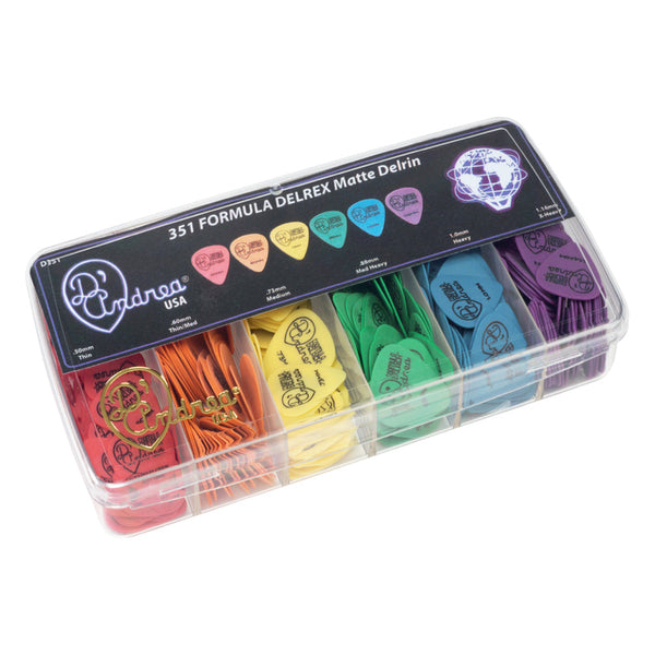 D'Andrea 351 Delrex Assortment Kit - 432 Premium Guitar Picks for Musicians