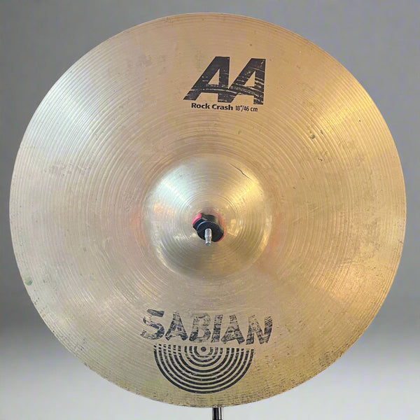 Pre-Owned Sabian AA Rock Crash 18” Cymbal – Cracked Near Bell