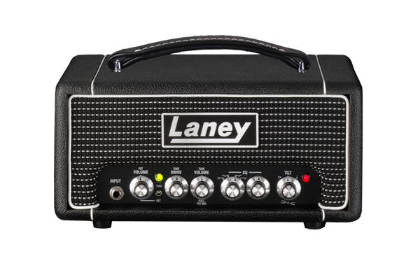 Laney DB200H Bass Head Front View: Laney Digbeth DB200H with FET and Tube preamp sections and XLR DI Out.
