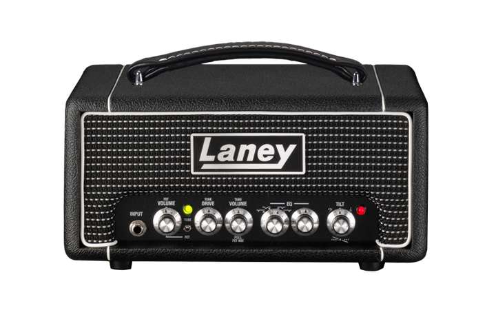 Laney DB200H Bass Head Front View: Laney Digbeth DB200H with FET and Tube preamp sections and XLR DI Out.
