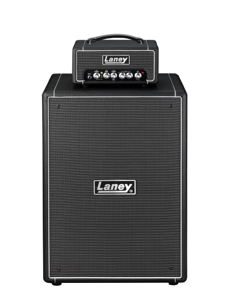 Laney DB200H in Use: Laney DB200H Bass Head paired with a bass cabinet for a powerful stage performance.
