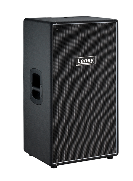 Laney DBV410-4 with Castors: Laney Digbeth DBV410-4 with side-mounted grab handles and castors for easy transport.
