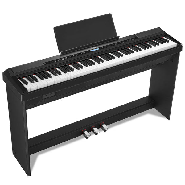 Donner DEP20 88-Key Portable Piano with Stand - Full-Size Digital Keyboard with Multiple Voices, Rhythms, and Built-In Speakers for Beginners