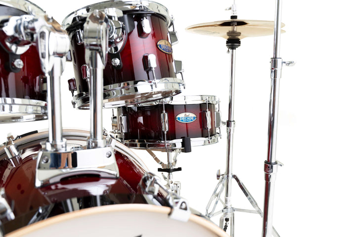 Pearl Decade Maple Gloss Deep Red Snare and Toms