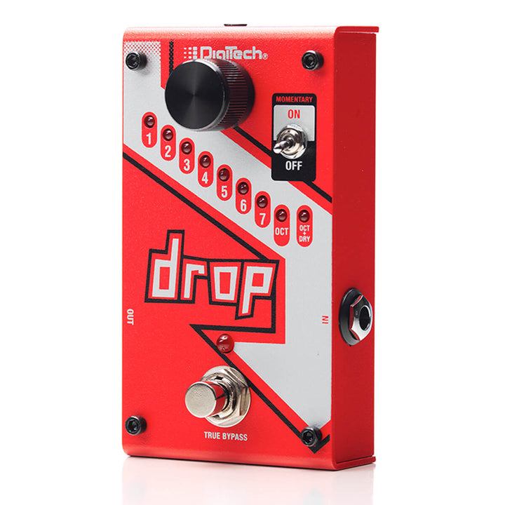 DigiTech Drop Pedal on Stage – Red Chassis and LED Status Light

