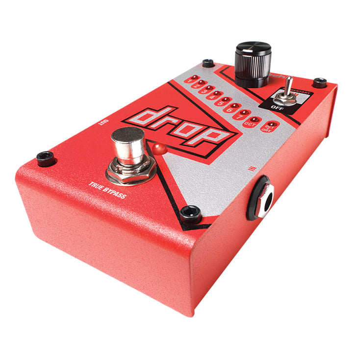 DigiTech Drop Guitar Pedal – Side View with Foot Pressing Button

